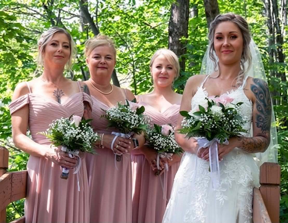 Bridal party makeup for four